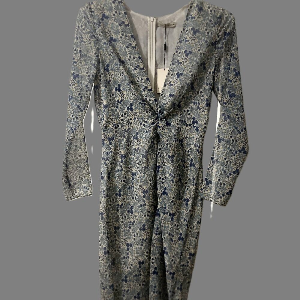 The East Order Serena Low V- Neck Floral Midi Dress